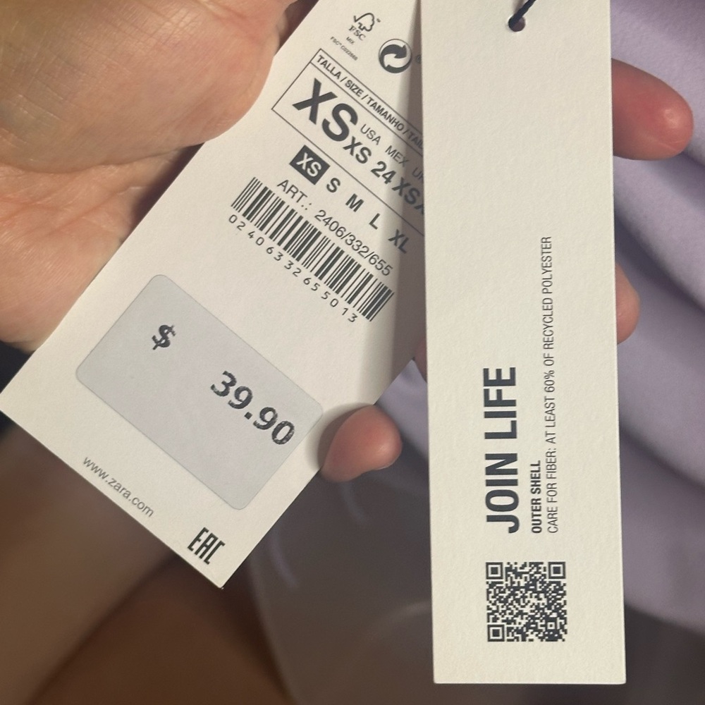 Zara Lavender Blouse XS